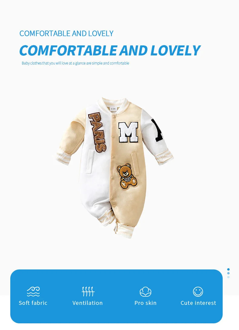 Combinaison de dessin animé pour bébé, vêtements de Baseball à manches longues, tendance et beaux, printemps et automne MAEJORKEN