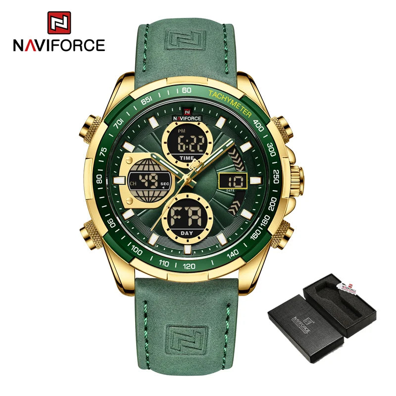 NAVIFORCE montre militaire pour hommes chronographe multifonction sport 3ATM étanche avec alarme affichage jour et Date horloge cadeaux masculins MAEJORKEN