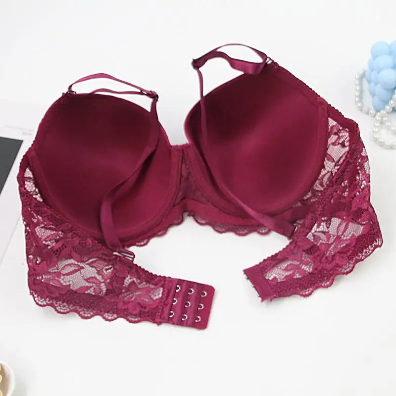 DaiNaFang soutien-gorge Push Up pour femmes respirant ascenseur dentelle garniture CDE tasse sous-vêtements noir rose kaki rouge grande taille Lingerie MAEJORKEN