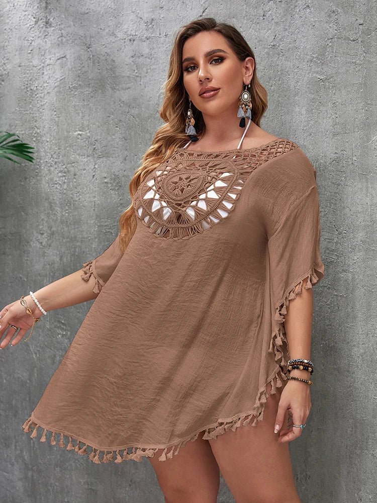 Robe de plage ample, grande taille, Sexy, Cover-Up pour les maillots de bain, ajouré, décontractée, pour les vacances, vêtements de plage MAEJORKEN