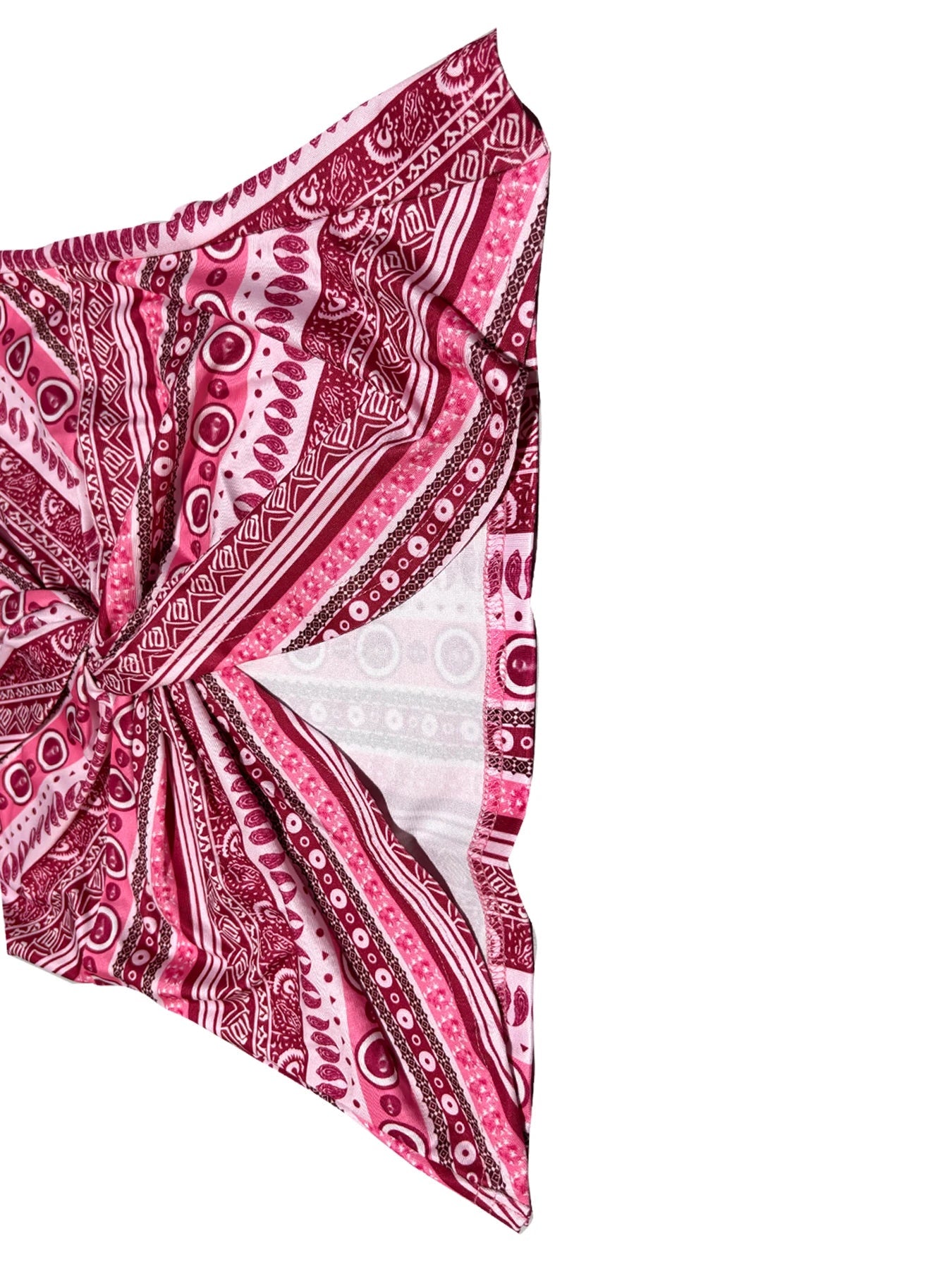 Haut camisole sexy à col en v pour femmes, imprimé chaîne devant torsadé dans le dos, en tissu polyester avec motif spaghetti MAEJORKEN