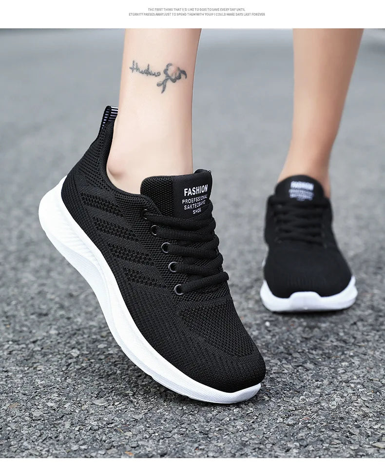 Litfun femmes chaussures de sport décontractées mode femme fond souple baskets respirant maille chaussures de course loisirs chaussures plates légères MAEJORKEN