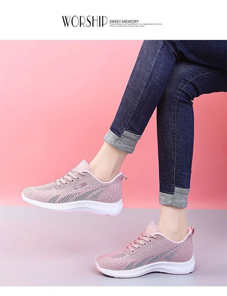 Chaussures de course respirantes pour femmes, baskets d'été légères en maille à coussin d'air, chaussures de sport d'extérieur à lacets, chaussures d'entraînement MAEJORKEN