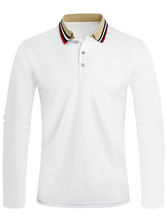 Polo à manches longues pour hommes, haut tendance décontracté et Business, printemps et automne MAEJORKEN