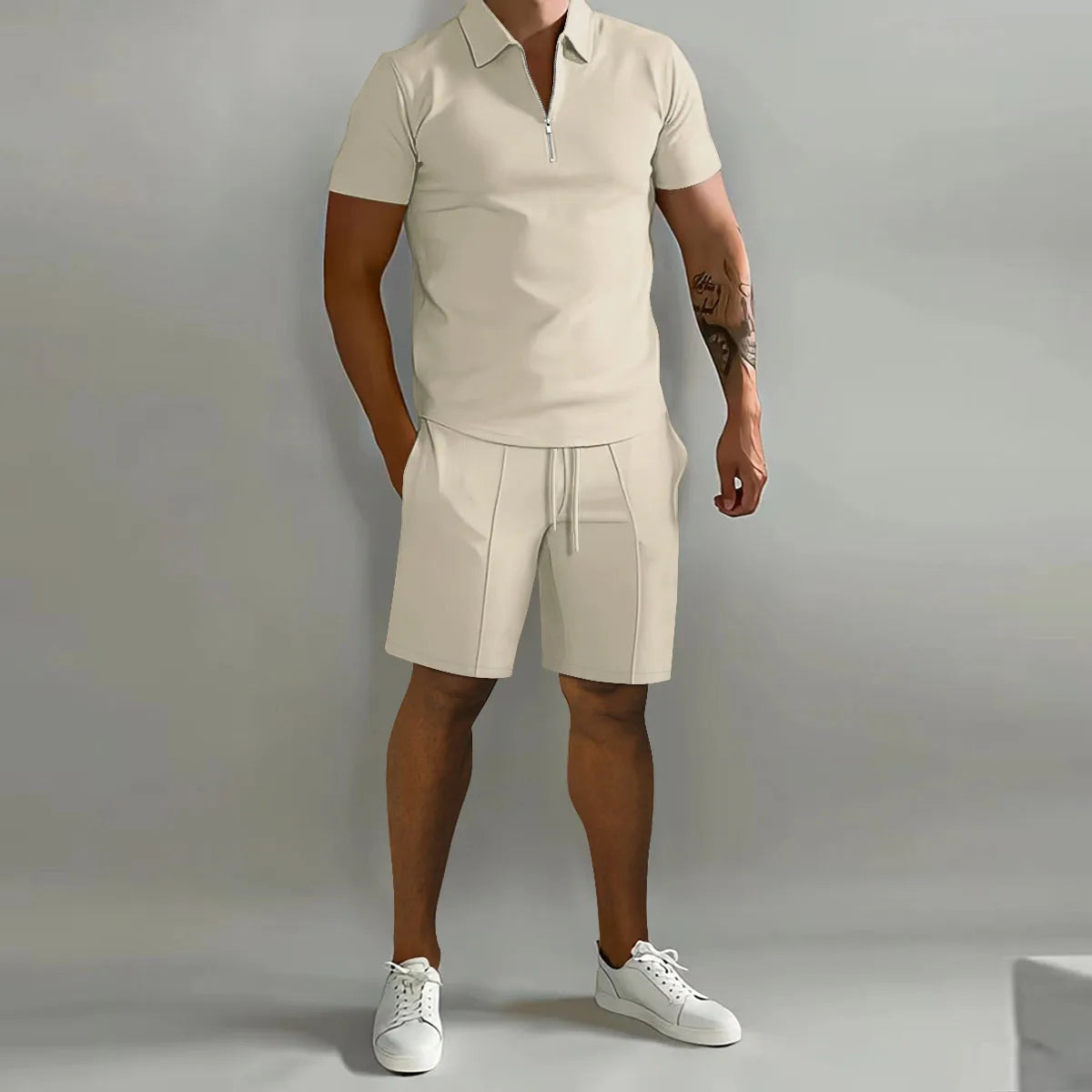 Ensemble pour hommes, Polo décontracté, ample, manches courtes, Short, ensemble de sport, nouvelle collection automne 2025 du S au 3XL MAEJORKEN