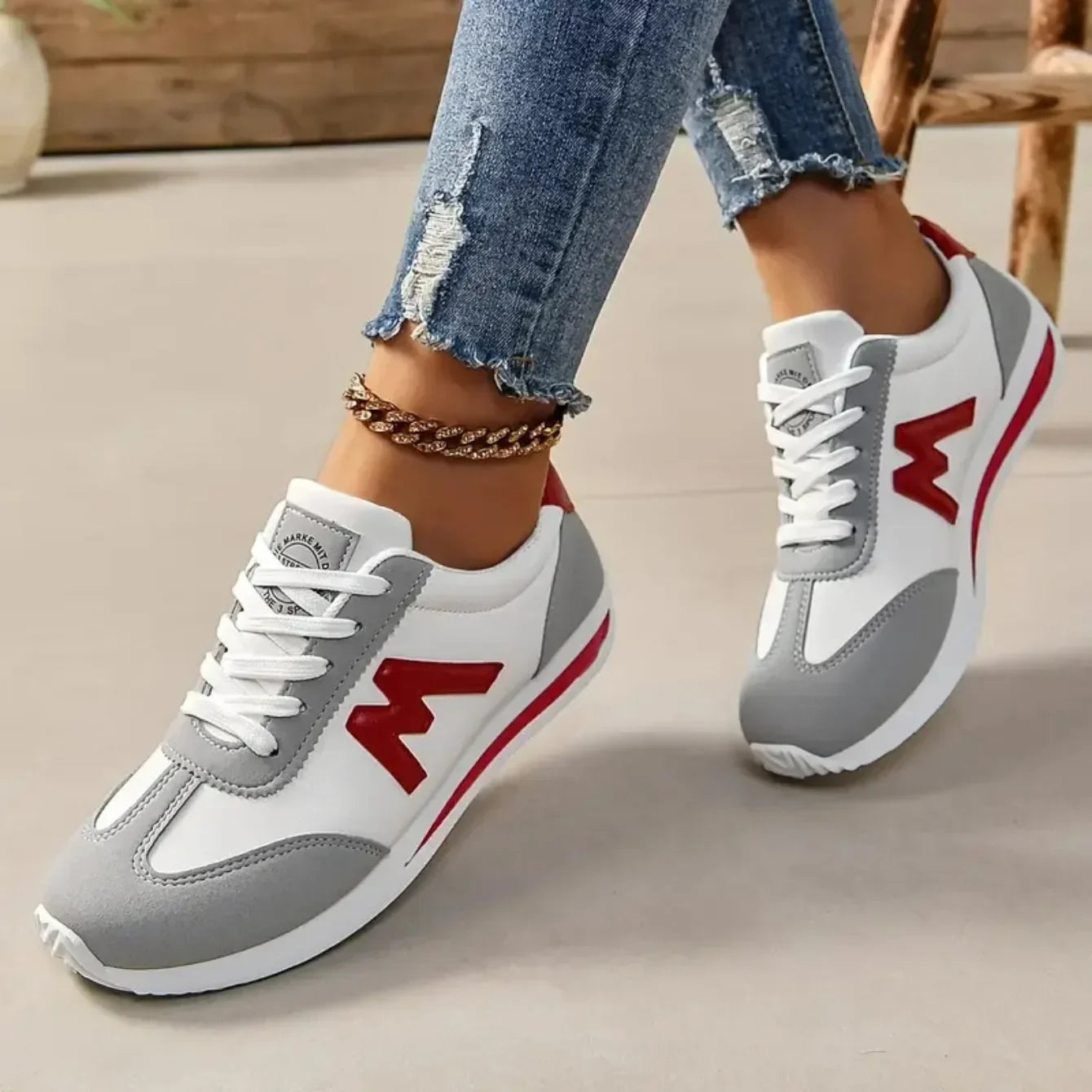 Baskets de créateur pour femmes à bout rond et coupe profonde, légères, polyvalentes, respirantes, à lacets croisés, décontractées, Zapatos De Mujer MAEJORKEN