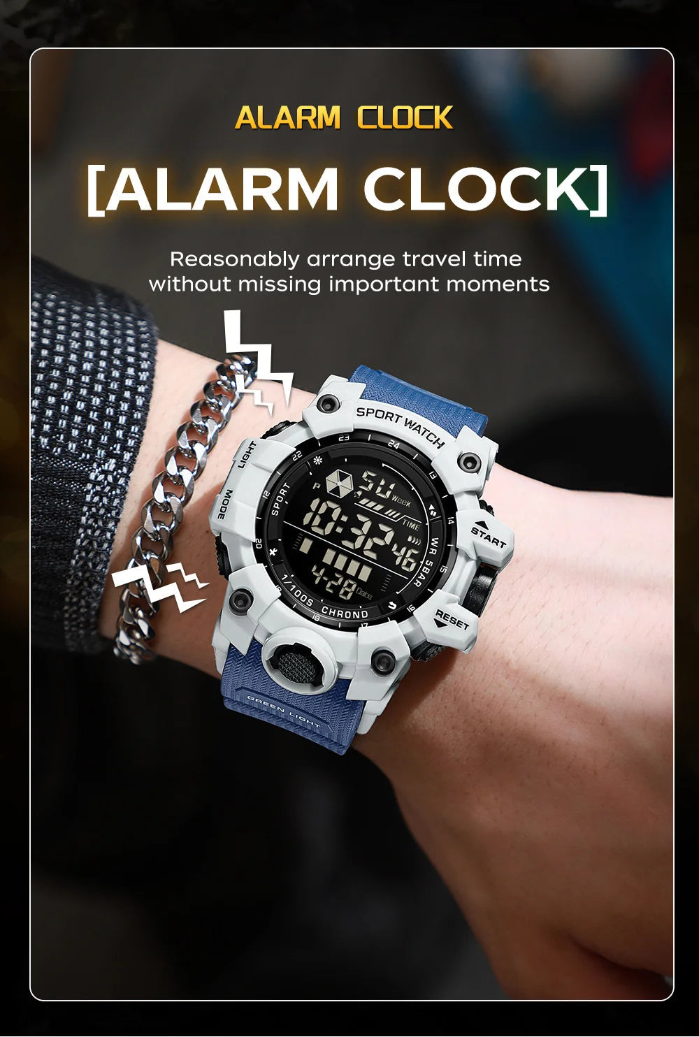 SANDA Sports de plein air hommes montre LED étanche analogique numérique spectacle multifonction grand cadran électronique montre-bracelet G style mâle Cloc MAEJORKEN