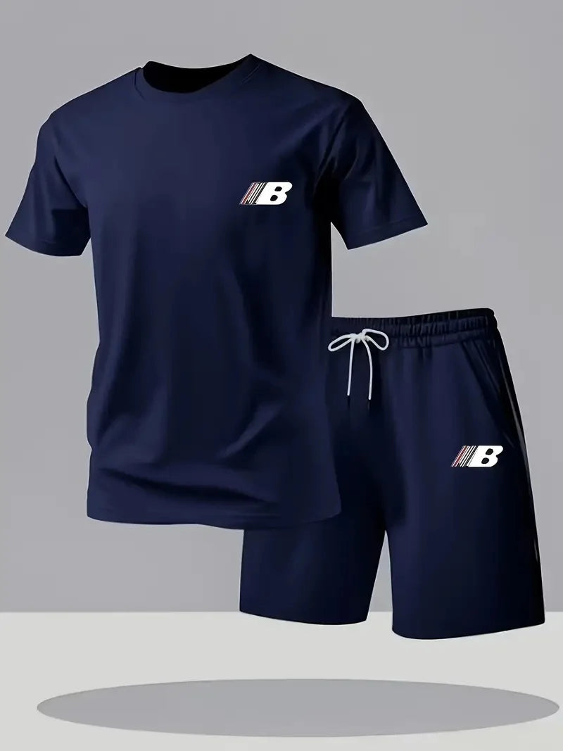 Short d'été imprimé à manches courtes pour hommes, ensemble de sport décontracté, costume de mode d'extérieur, urbain et de rue MAEJORKEN