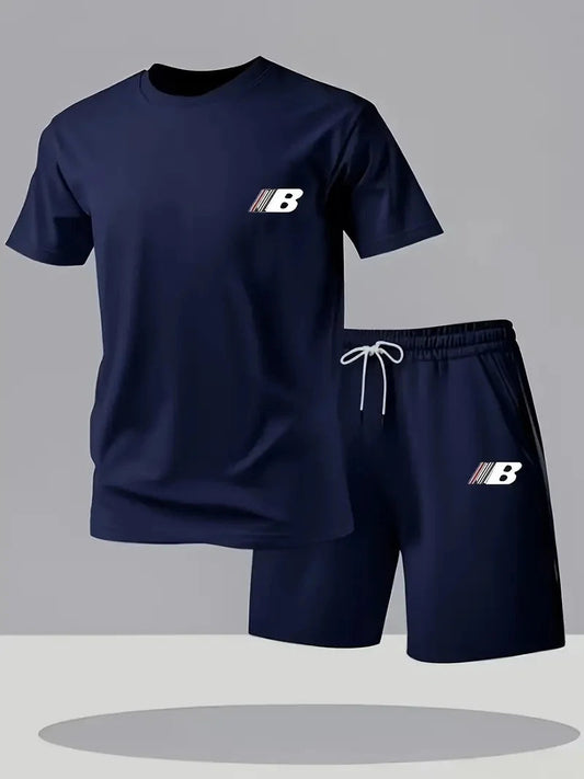 Short d'été imprimé à manches courtes pour hommes, ensemble de sport décontracté, costume de mode d'extérieur, urbain et de rue MAEJORKEN