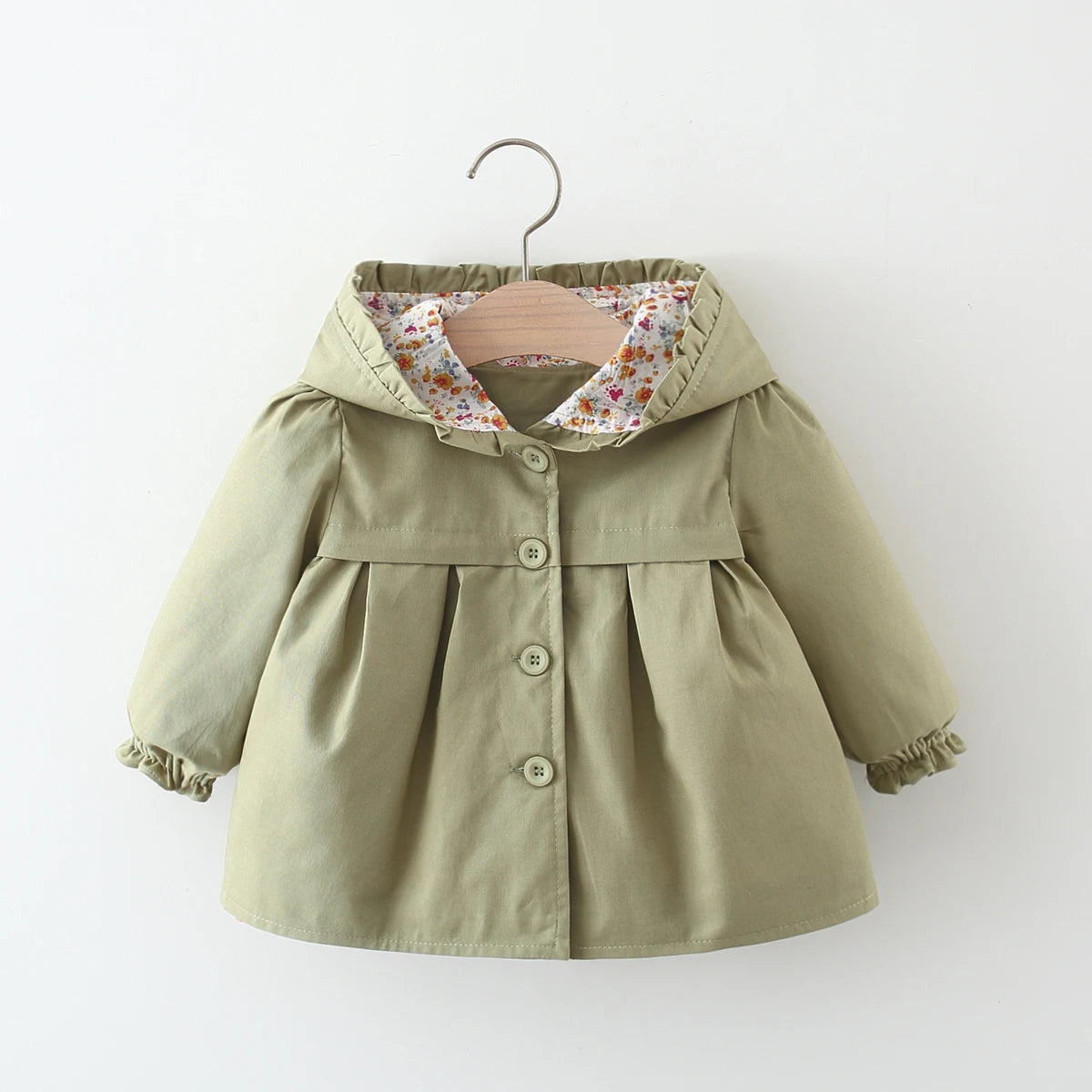 Veste d'automne pour bébé fille de 0 à 3 ans, coupe-vent en coton à manches longues, veste à capuche pour bébé fille MAEJORKEN