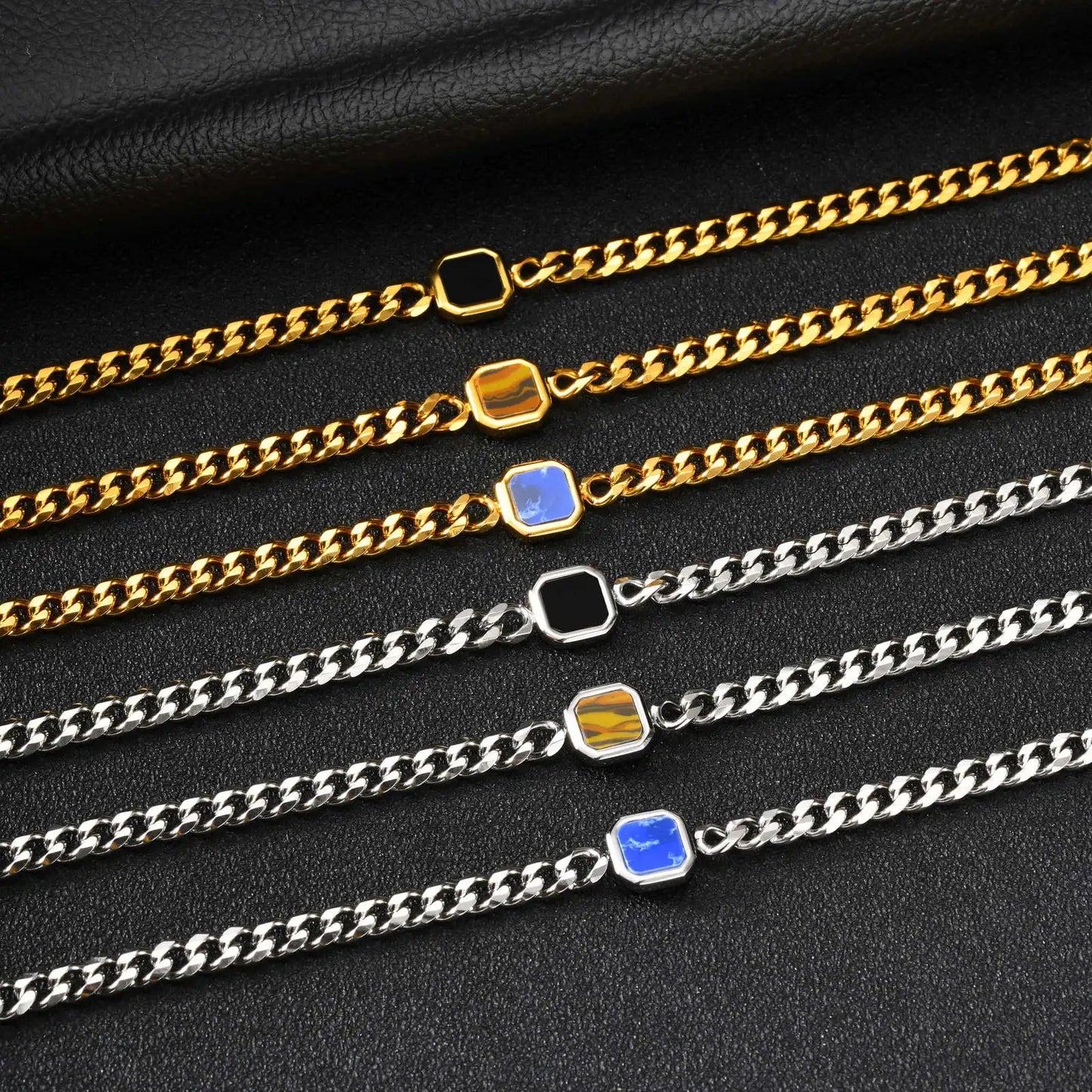 Bracelet tendance pour hommes, Bracelet à chaîne cubaine en acier inoxydable, cadeau de bijoux pour mari BBF fils MAEJORKEN