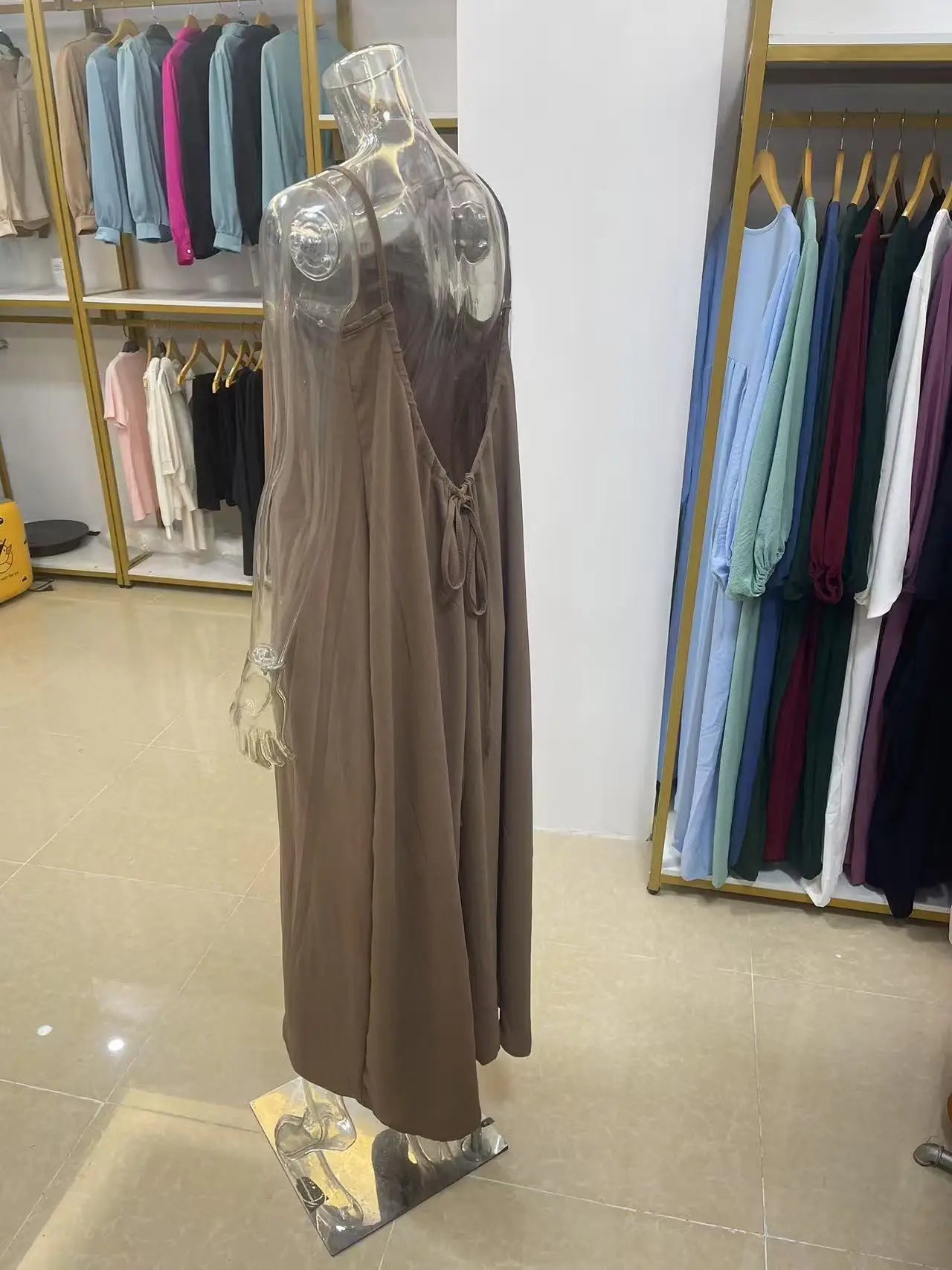 Nouvelle arrivée : Robe longue décontractée sans bretelles ni dos pour femme, confortable pour la maison et la nuit MAEJORKEN