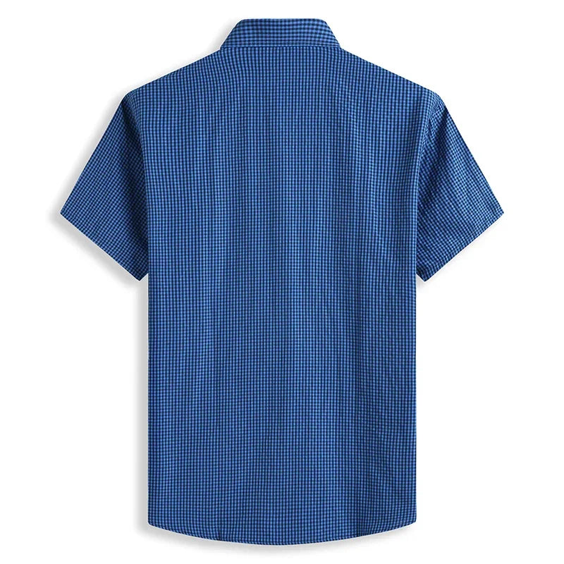 Chemises à carreaux confortables manches courtes, pur coton grande taille du M au 8XL