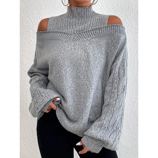 Pull semi - col roulé pour femme