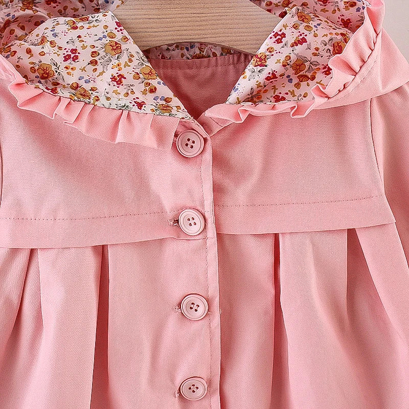 Veste d'automne pour bébé fille de 0 à 3 ans, coupe-vent en coton à manches longues, veste à capuche pour bébé fille MAEJORKEN