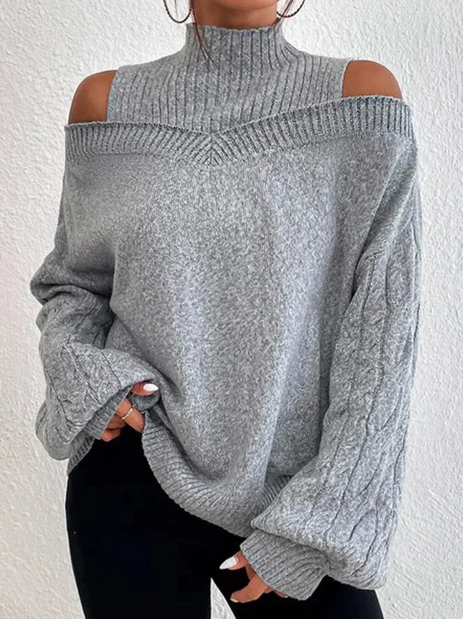 Pull semi - col roulé pour femme