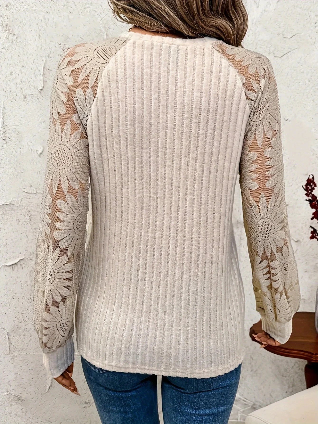 Pull tricoté dentelle femmes du S au 2XL MAEJORKEN