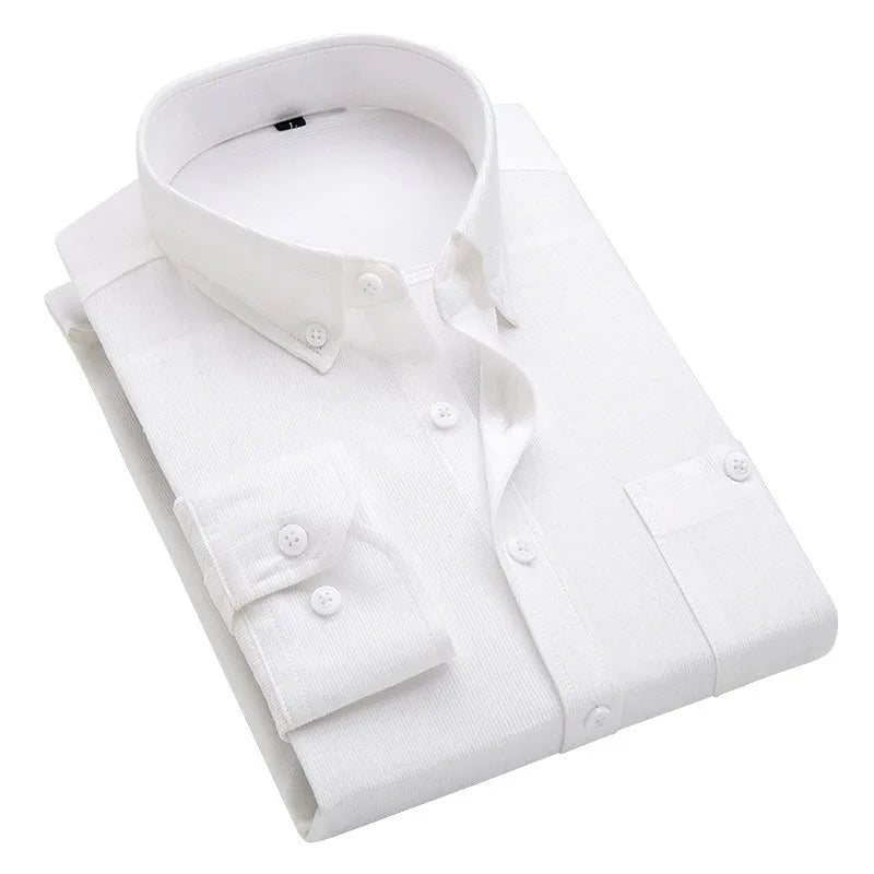 Chemise en velours manche longue rayure homme du M au 5XL