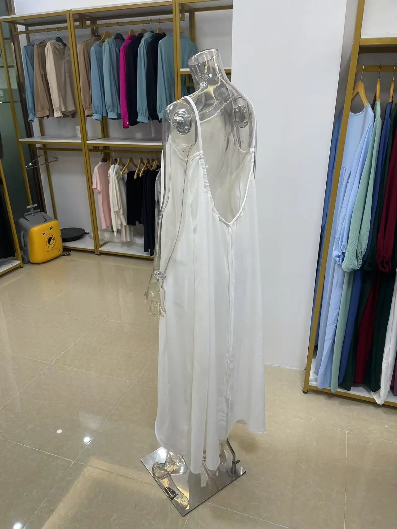 Nouvelle arrivée : Robe longue décontractée sans bretelles ni dos pour femme, confortable pour la maison et la nuit MAEJORKEN