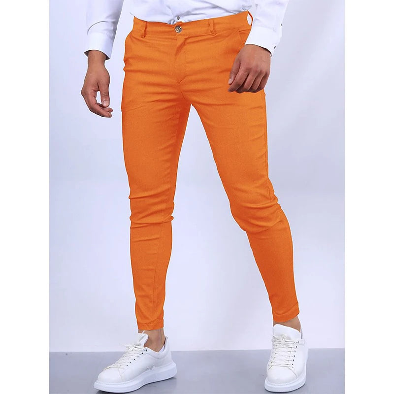 Pantalon Slim couleur unie du S au 3XL