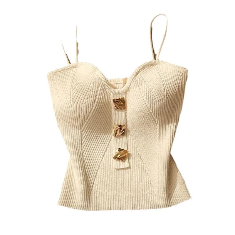 Camisole en tricot sergé pour femme, coupe ajustée, sans manches, crop top d'été, sans rembourrage, respirant, confortable, décontracté et chic MAEJORKEN