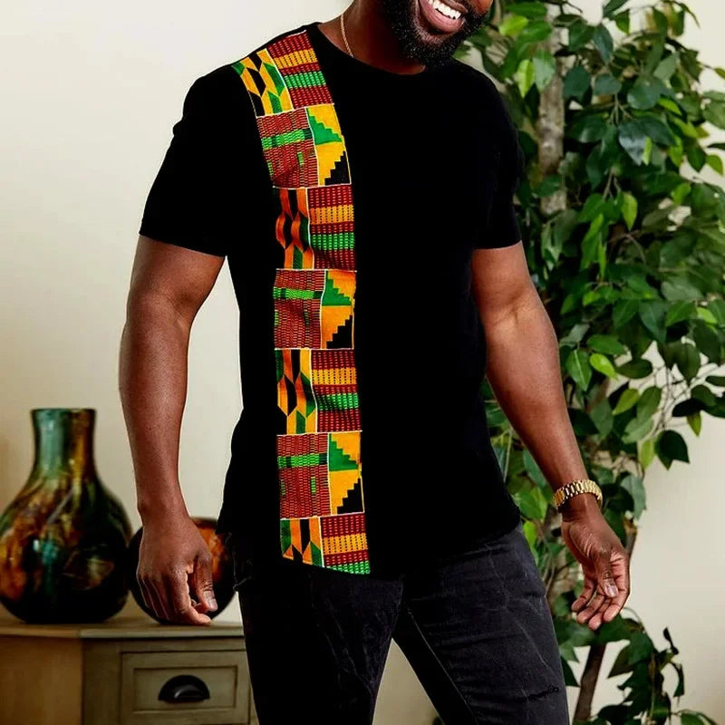 Vintage Style africain T-Shirts ethnique Tribal Dashiki impression 3D hommes à manches courtes surdimensionné t-shirt T-Shirts hauts vêtements en polyester MAEJORKEN
