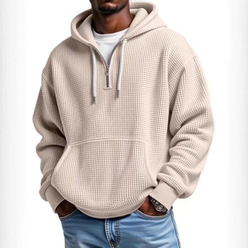 2025 printemps automne nouveaux hommes gaufre à capuche haut rue vacances manches longues sweat-shirt décontracté mode sortie quotidien homme à capuche MAEJORKEN