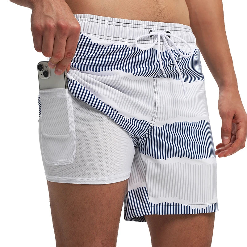Shorts de bain Polyester doublure 2 en 1 côté fermeture éclair poche du M au 3XL MAEJORKEN