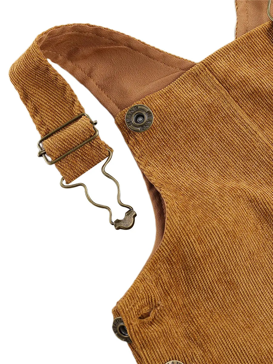 Combinaison pantalon à bretelles unisexe pour bébé de 0 à 24 mois, avec boutons, couleur unie, pour tout-petits garçons et filles MAEJORKEN