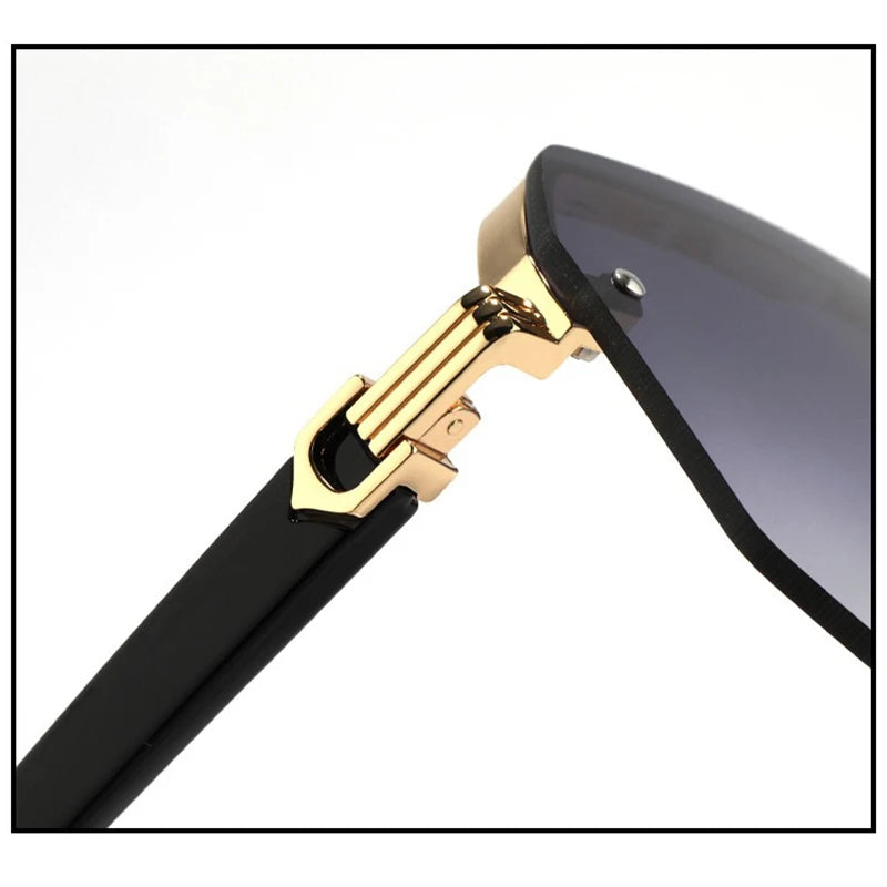 Lunettes de soleil sans monture pour hommes, de haute qualité, UV400, carrées, Double pont MAEJORKEN