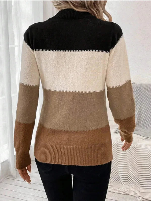 Pull tricoté à rayures amples et décontracté pour femme, pull à la mode, nouvelle collection hiver 2024 MAEJORKEN