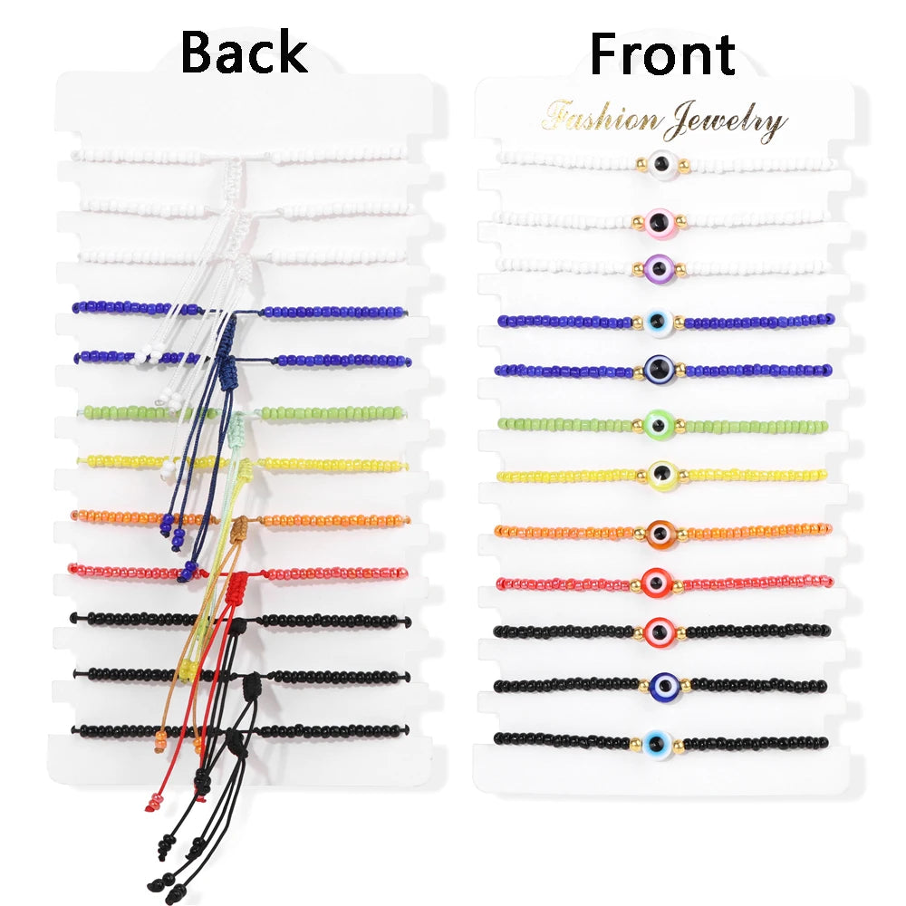 12 pièces/ensemble coloré pierre naturelle tressé Bracelet guérison cristal à la main Bracelets porte-bonheur Bracelets bijoux femmes hommes cadeaux MAEJORKEN