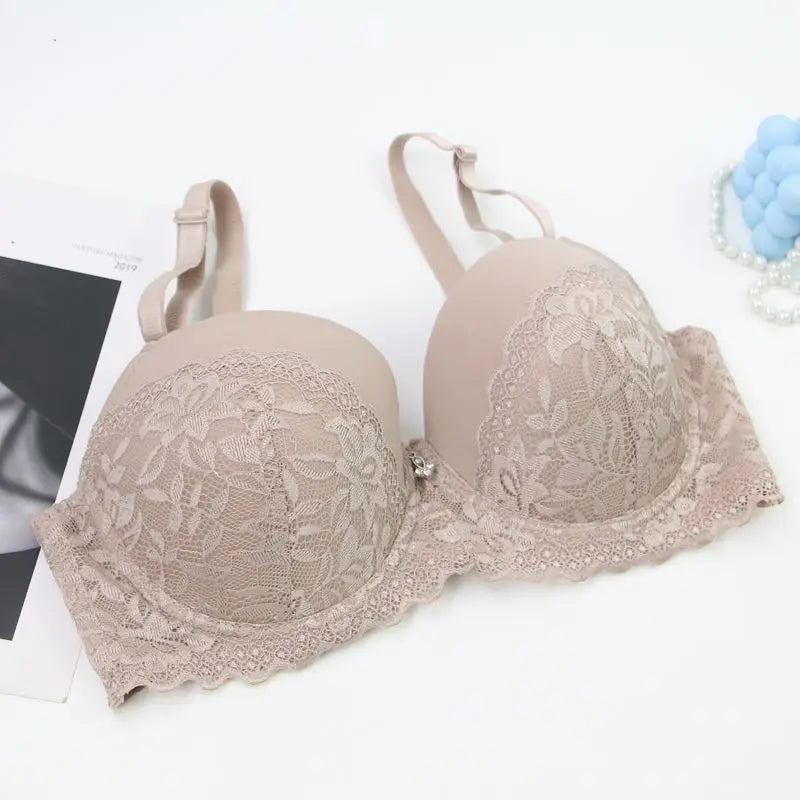 DaiNaFang soutien-gorge Push Up pour femmes respirant ascenseur dentelle garniture CDE tasse sous-vêtements noir rose kaki rouge grande taille Lingerie MAEJORKEN