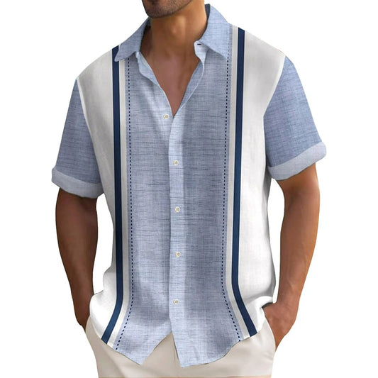 Chemise à manches courtes revers rétro du S au 5XL
