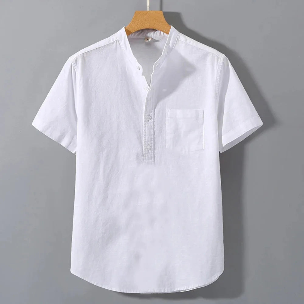 T-shirt d'été à manches courtes pour hommes, couleur unie, Design de poche, chemises à boutons, vêtements quotidiens de rue, Style Simple et confortable MAEJORKEN