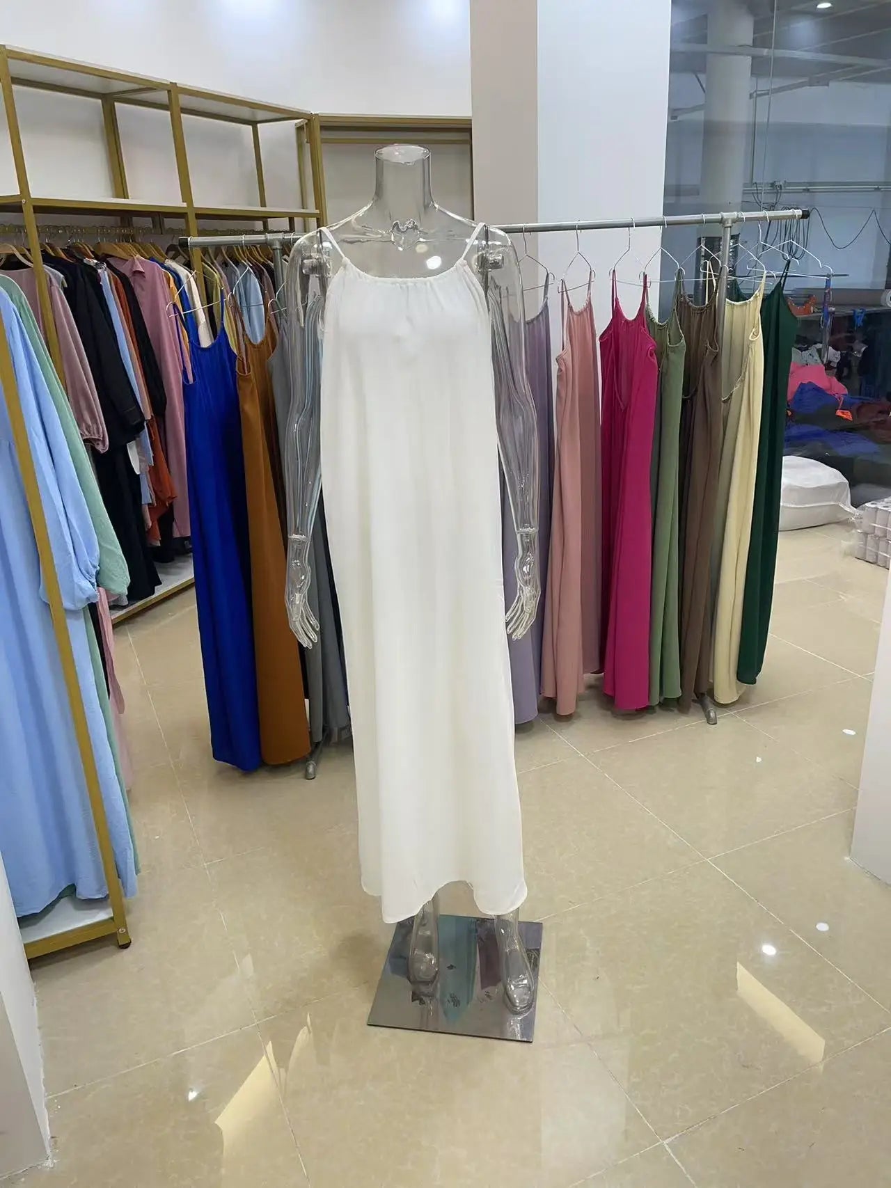 Nouvelle arrivée : Robe longue décontractée sans bretelles ni dos pour femme, confortable pour la maison et la nuit MAEJORKEN