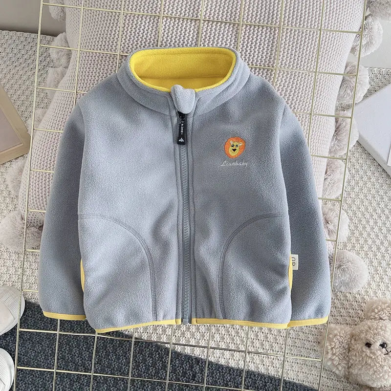 Nouveaux enfants garçons filles polaire cardigan veste hiver enfants chaud à capuche bébé manteaux casual enfant en bas âge vêtements d'extérieur MAEJORKEN