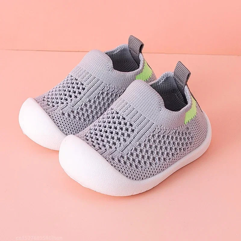 Printemps été enfant en bas âge chaussures respirant tricoté enfants baskets garçons sans lacet chaussures de Tennis filles doux antidérapant école chaussures décontractées MAEJORKEN