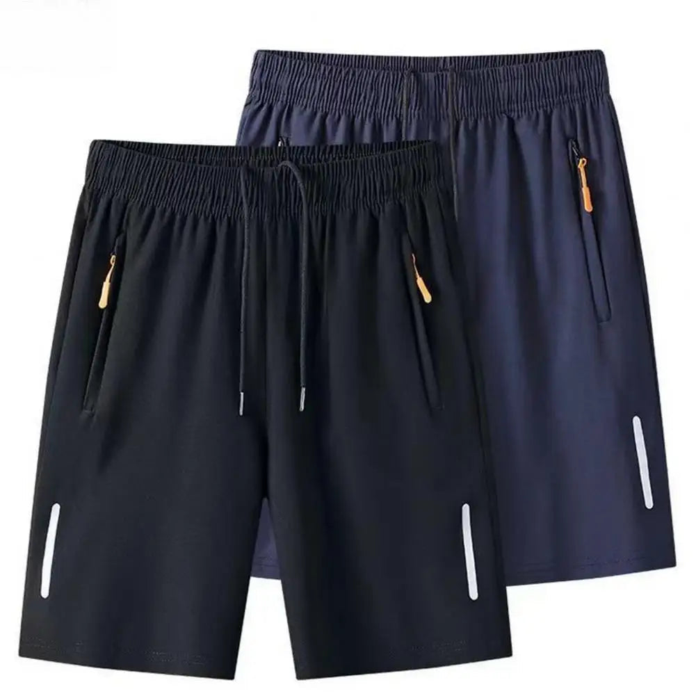 Pantalon court d'été en soie glacée pour hommes, grande taille, Cool, mode masculine, fin, ample, séchage rapide, pantalon de survêtement, Sport décontracté, extensible MAEJORKEN