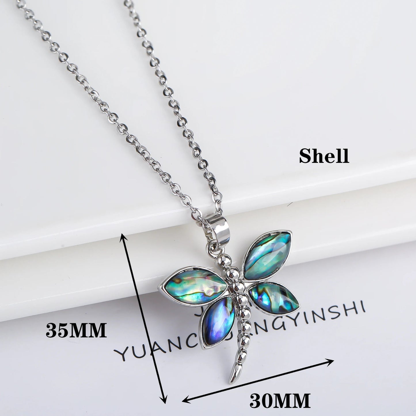 Collier pendentif en coquillage naturel pour femme, insecte, papillon, libellule, bijoux vintage personnalisés, cadeau de fête créatif, nouveau MAEJORKEN
