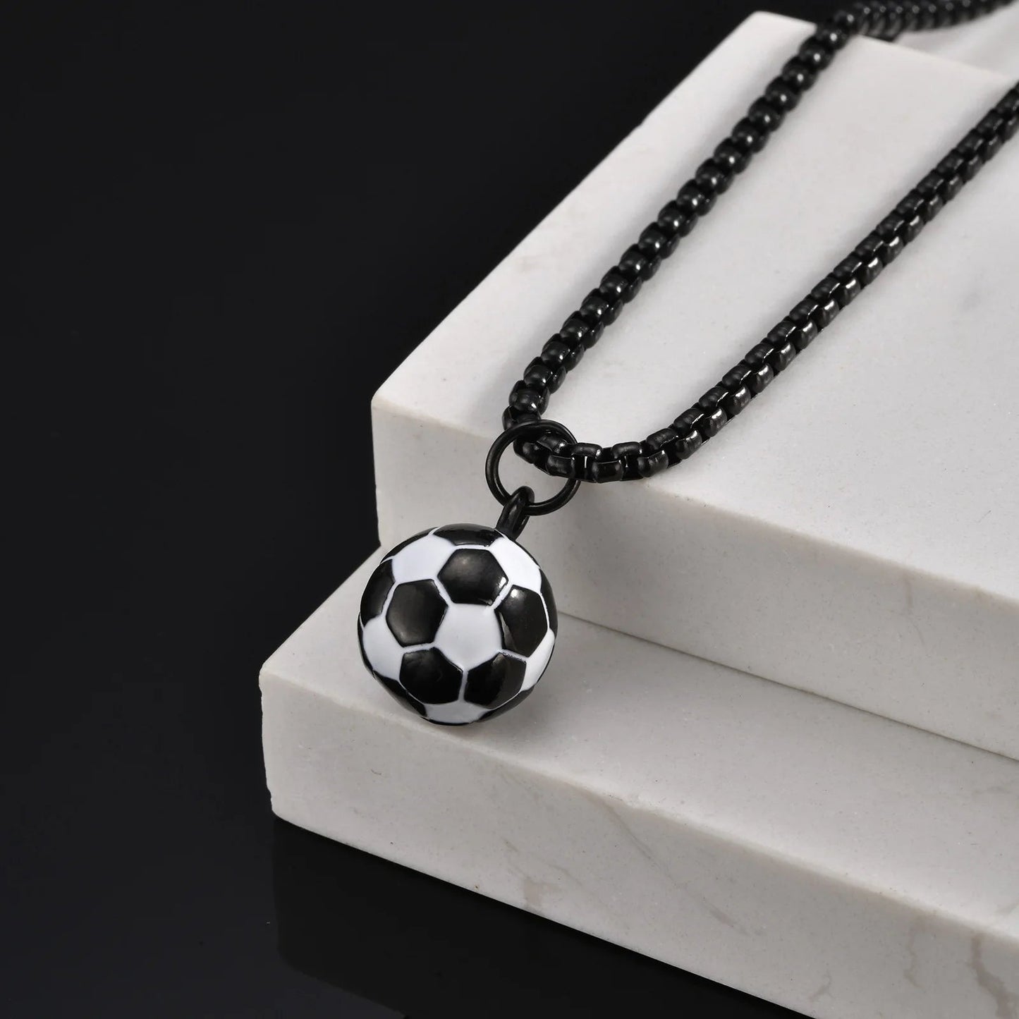 Vnox – colliers de Football 3D pour hommes, pendentifs Scoocer décontractés en acier inoxydable massif, cadeaux pour amoureux du sport pour garçons MAEJORKEN