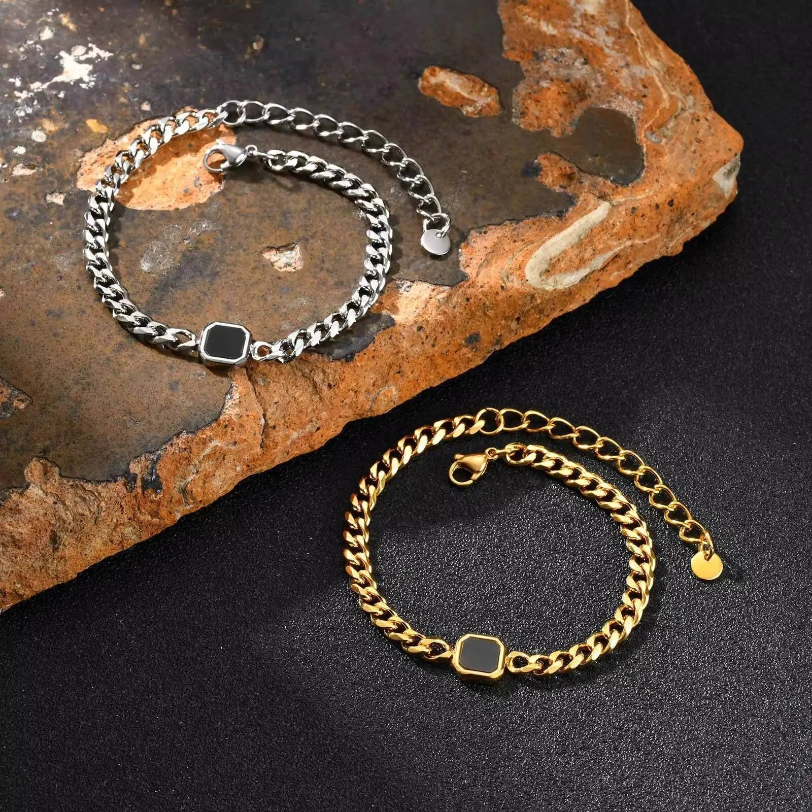 Bracelet tendance pour hommes, Bracelet à chaîne cubaine en acier inoxydable, cadeau de bijoux pour mari BBF fils MAEJORKEN
