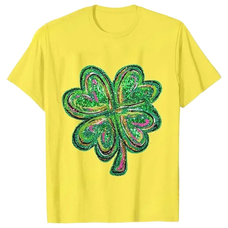 T-shirts Femme Trèfle de la Saint-Patrick 2025 – Mode Graphique Porte-Bonheur Y2K, Tops Hip Hop Streetwear Décontracté Harajuku, Vêtements Féminins MAEJORKEN