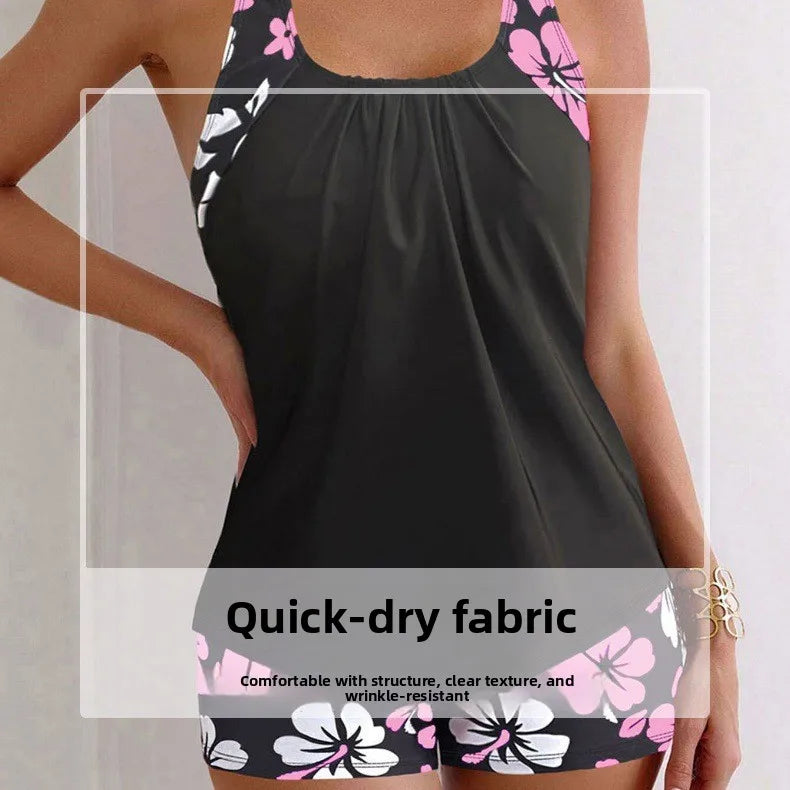 Maillot de bain en Polyester pour femmes, imprimé conservateur, séchage rapide, bas de Bikini, taille haute, motif Floral, Triangle, culotte transfrontalière, nouvelle collection 2025 MAEJORKEN