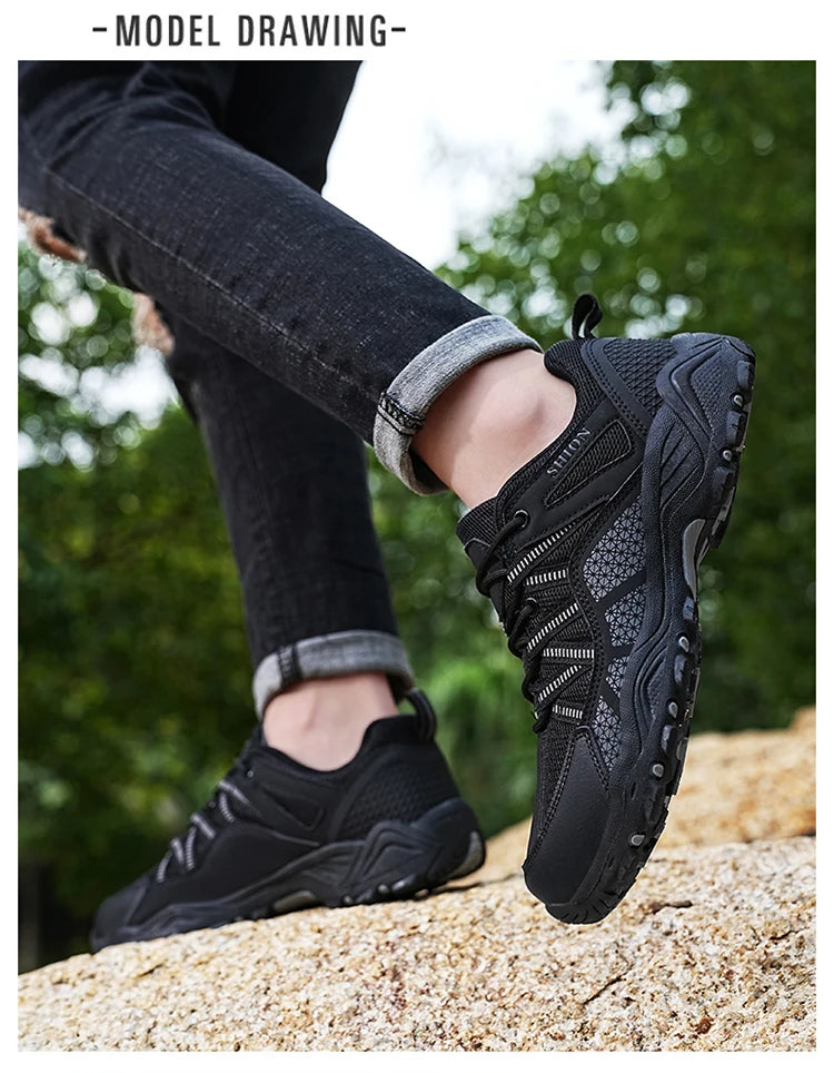 Chaussures de randonnée en maille pour hommes, souliers de voyage respirants, imperméables, pour plein air, chasse, pêche, montagne, équitation, sport MAEJORKEN