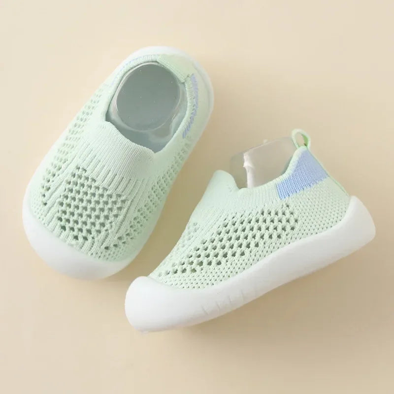 Printemps été enfant en bas âge chaussures respirant tricoté enfants baskets garçons sans lacet chaussures de Tennis filles doux antidérapant école chaussures décontractées MAEJORKEN