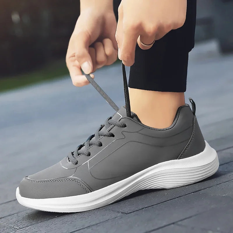 YRZL hommes chaussures de Sport en cuir chaussures de course en plein air baskets imperméables hommes légers hommes athlétique Sneaker Tenis Masculino MAEJORKEN