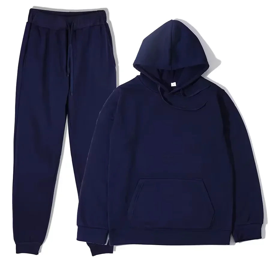 Ensemble survêtement couleur unie sweat à capuche + pantalon du S au 3XL