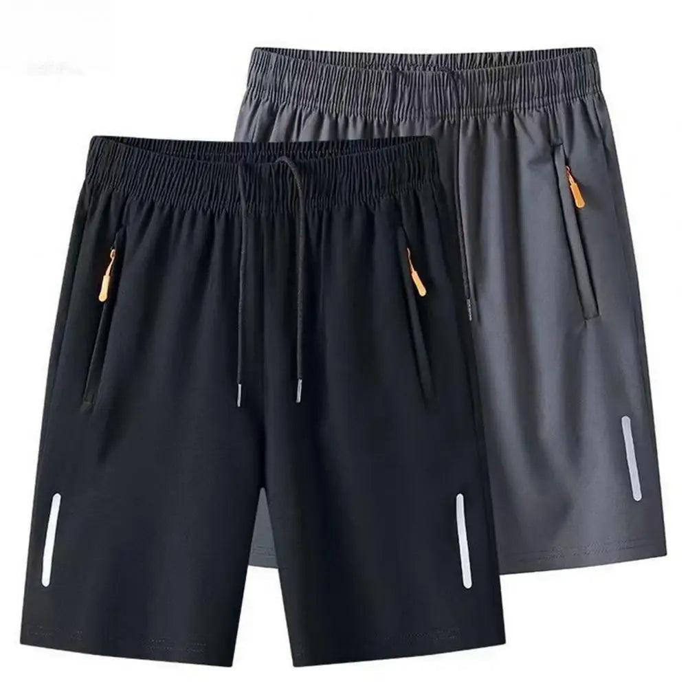 Pantalon court d'été en soie glacée pour hommes, grande taille, Cool, mode masculine, fin, ample, séchage rapide, pantalon de survêtement, Sport décontracté, extensible MAEJORKEN