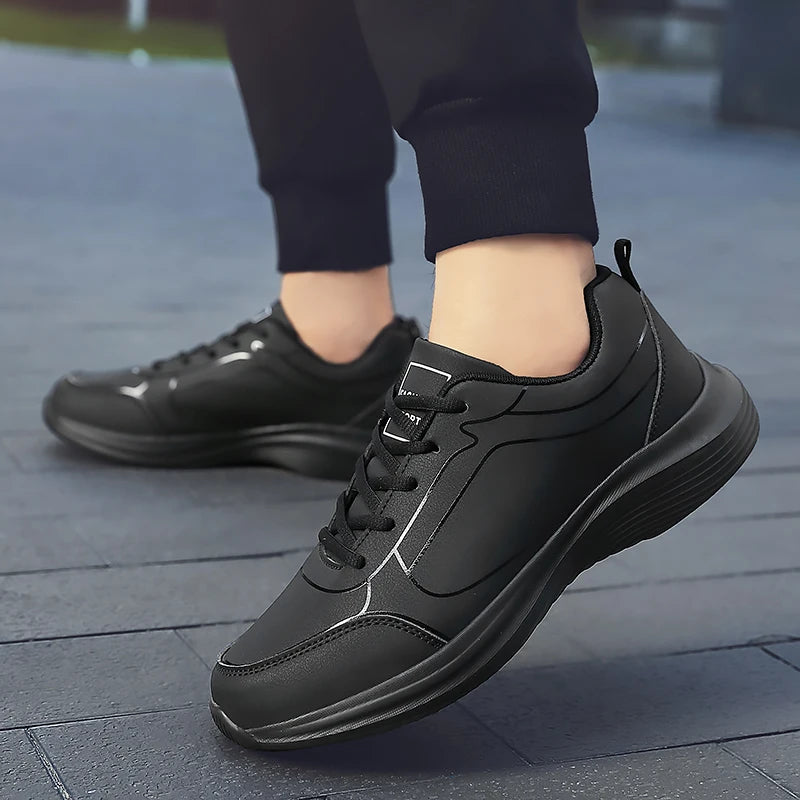 YRZL hommes chaussures de Sport en cuir chaussures de course en plein air baskets imperméables hommes légers hommes athlétique Sneaker Tenis Masculino MAEJORKEN